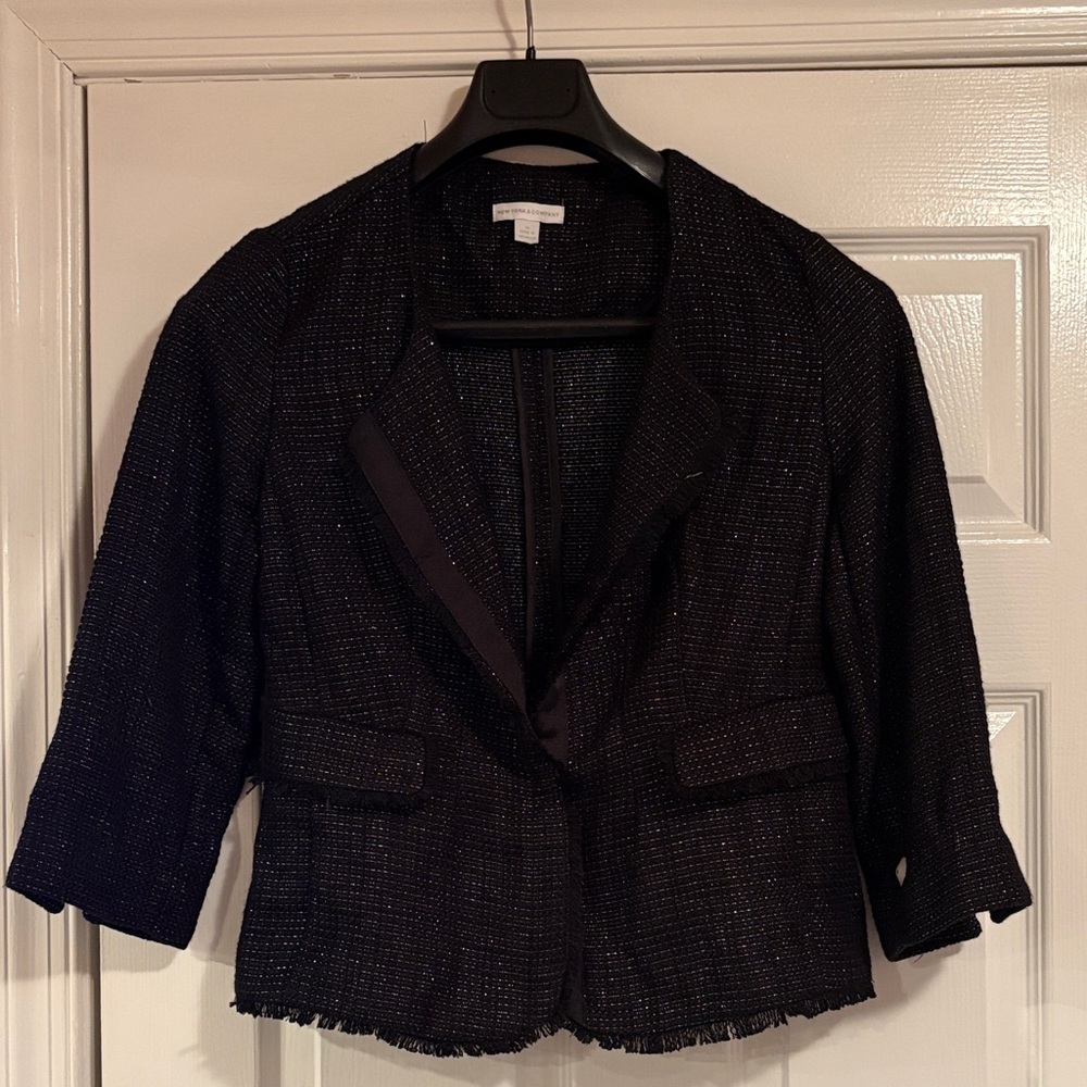 New York & Company Black Textured Blazer